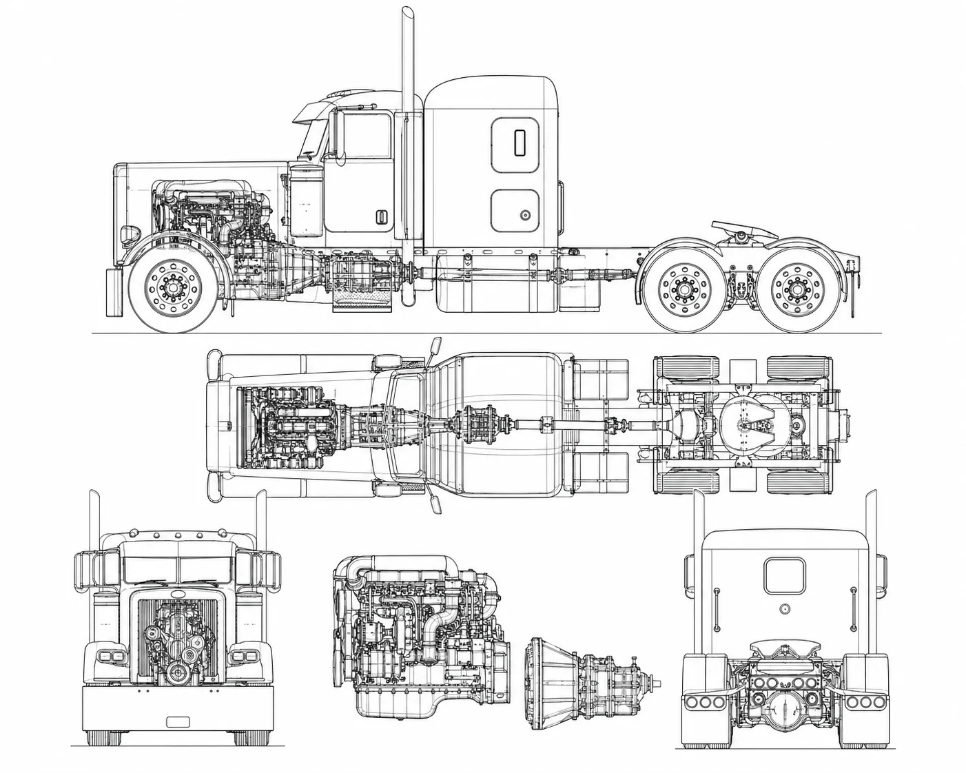 Mack Truck CAD Drawing